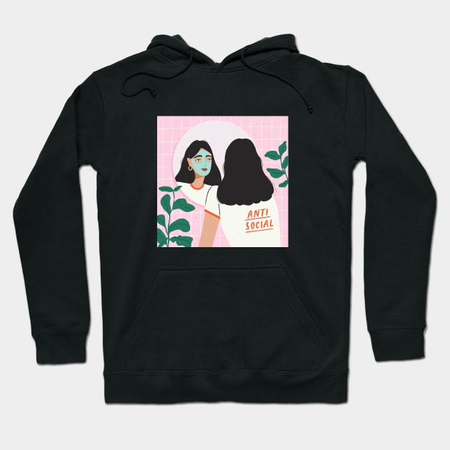 Antisocial Hoodie by Charly Clements